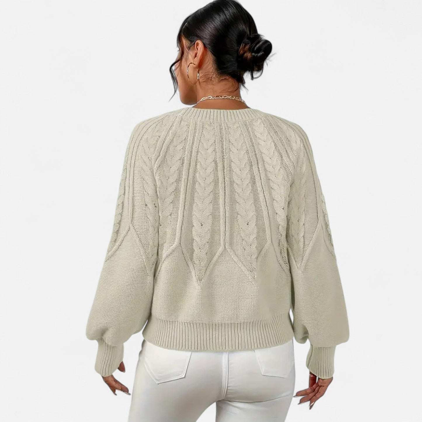 Eliaro Jersey Blanco Mujer | Corte Holgado, Suave y Ligero 5