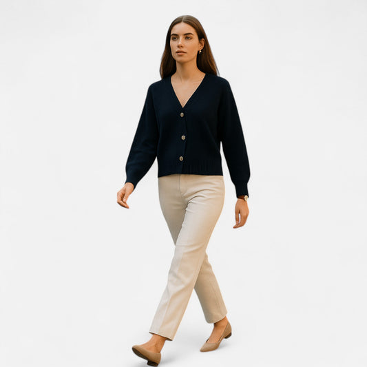 Eli Cárdigan Mujer | Lana Premium, Diseño Moderno en Gris 1
