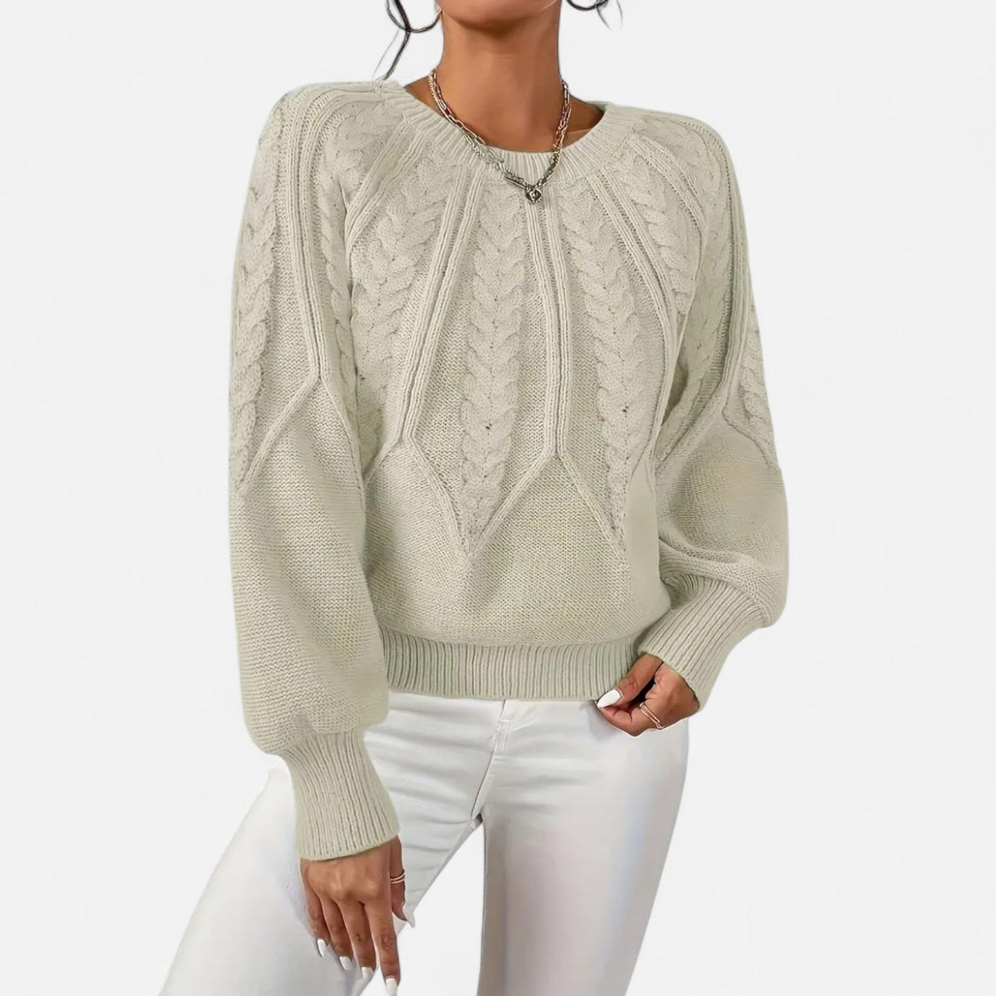 Eliaro Jersey Blanco Mujer | Corte Holgado, Suave y Ligero 4
