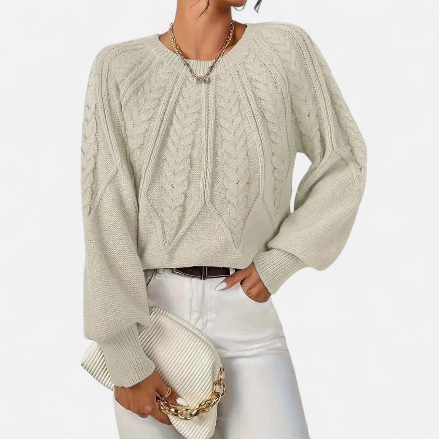 Eliaro Jersey Blanco Mujer | Corte Holgado, Suave y Ligero 6