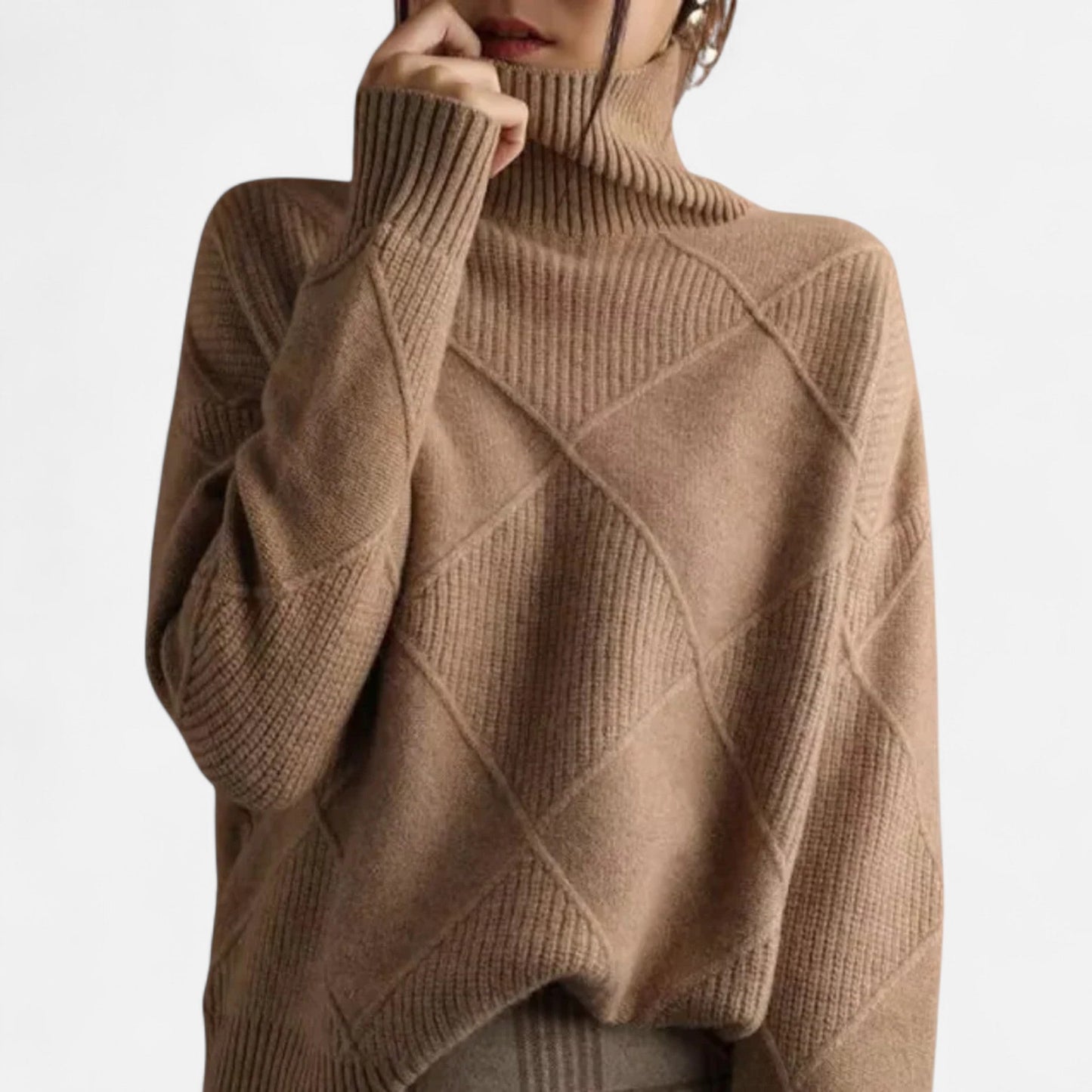 Eliaro Suéter Mujer | 100% Cachemira, Cuello Alto Envolvente, Elegante 12