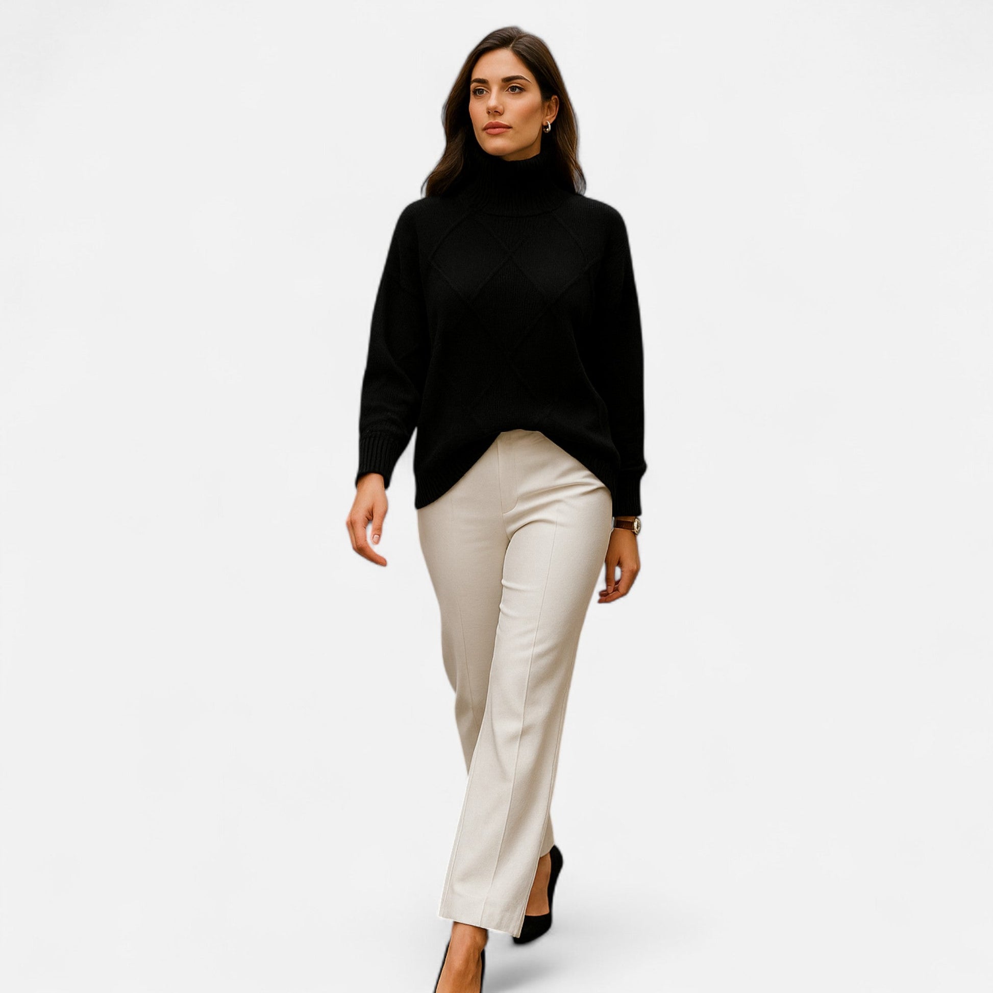 Eliaro Suéter Mujer | 100% Cachemira, Cuello Alto Envolvente, Elegante 6