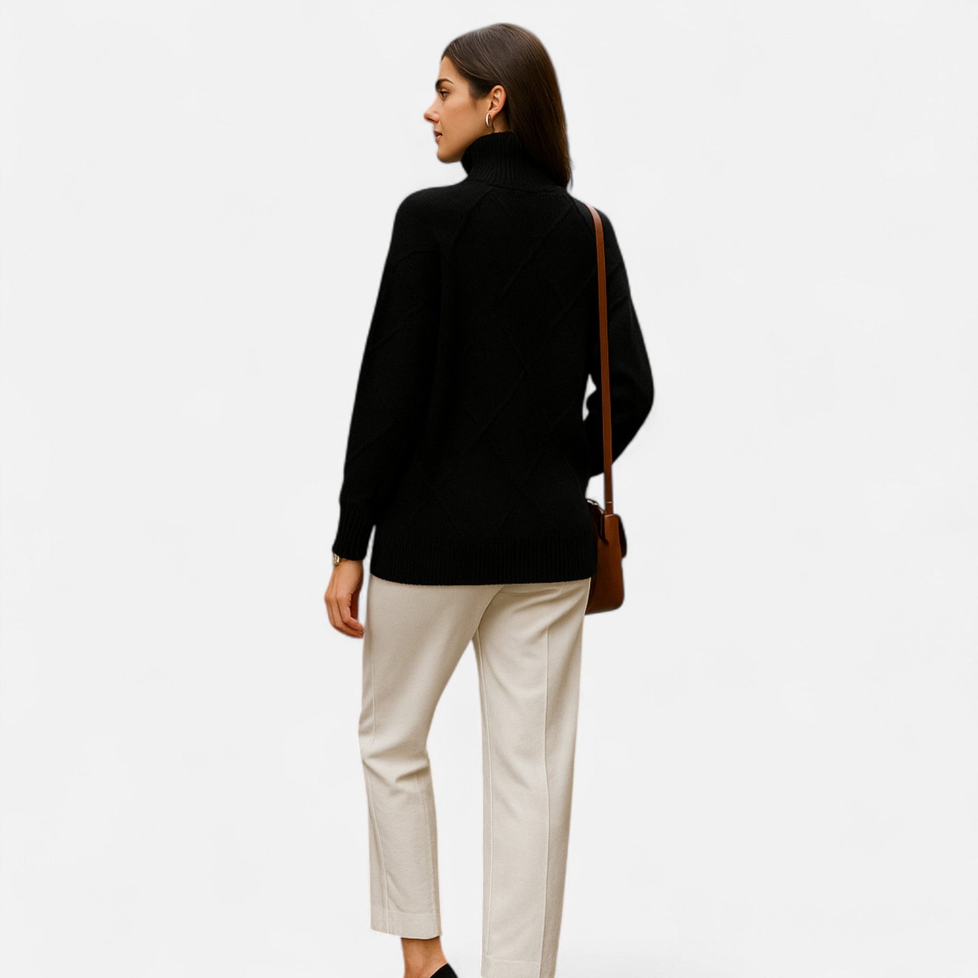 Eliaro Suéter Mujer | 100% Cachemira, Cuello Alto Envolvente, Elegante 7